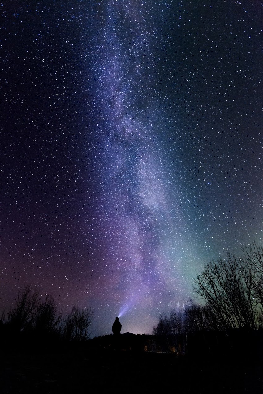 Silhouette Photography Of Person Under Starry Sky Silhouette Photography Of Person Under Starry Sky