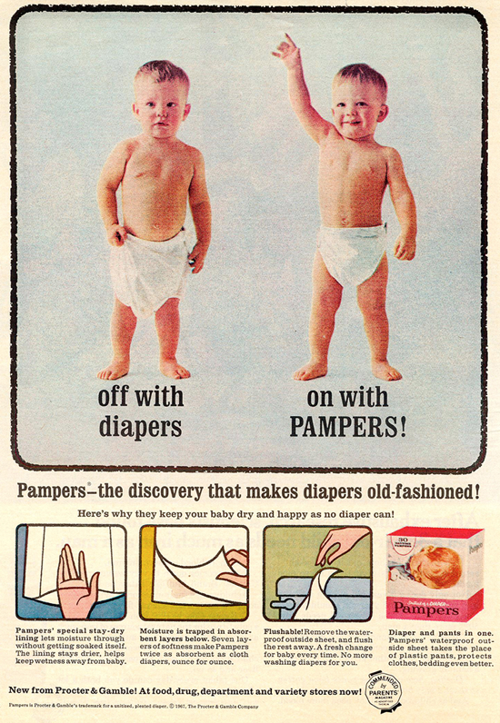 Pampers advertising 1967