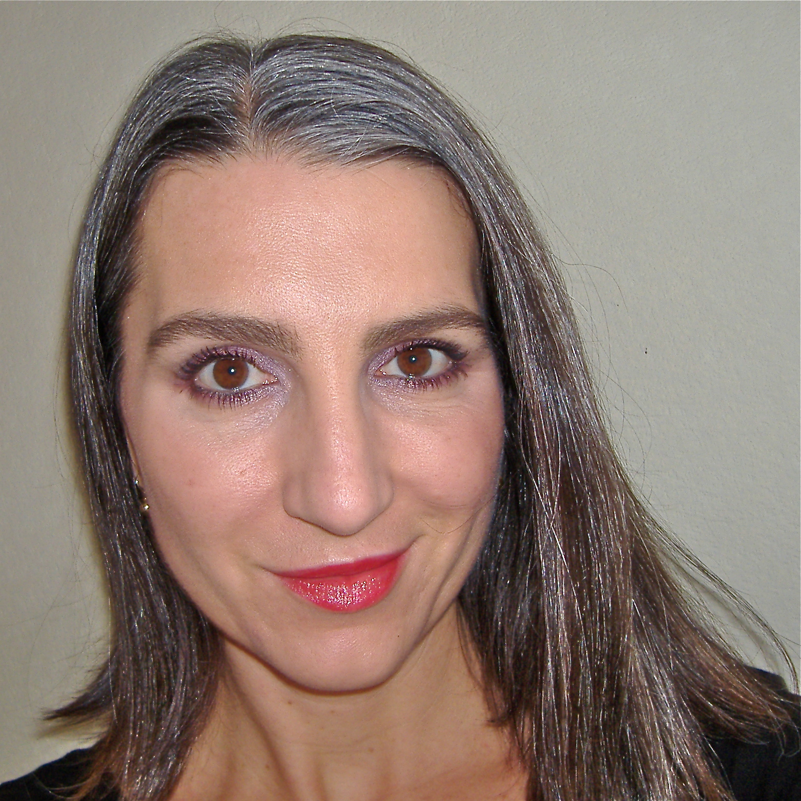 Red And Gray Hair Uphairstyle