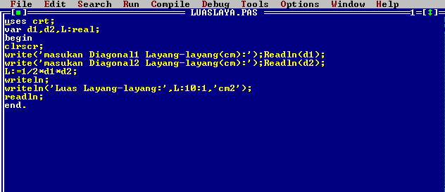 Flowchart Menghitung Luas Layang Layang Rumus Matematika