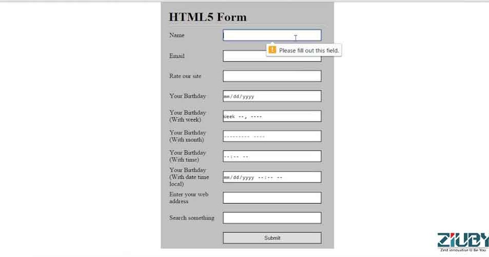 Web Designing & Development: HTML5 Form Validations