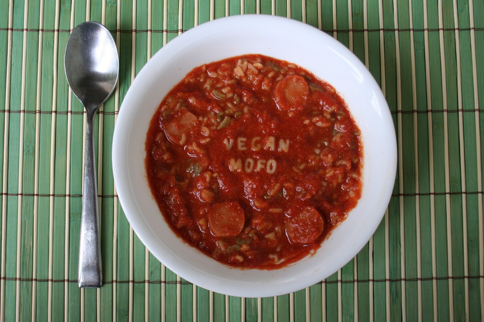 Growing Up Veg Vegan Spaghettios with Veggie Dogs (Gluten free option)