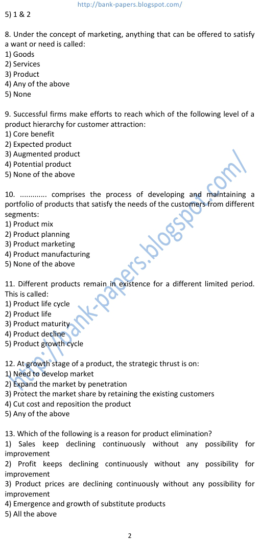 marketing aptitude test questions and answers