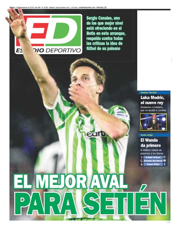 Betis, Estadio Deportivo: "El mejor aval para Setién"