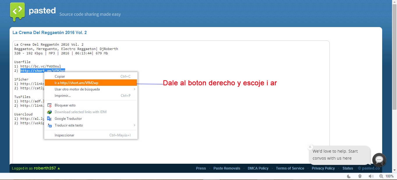 S.O.S Descarga Como Usar el Pastebin Pasted