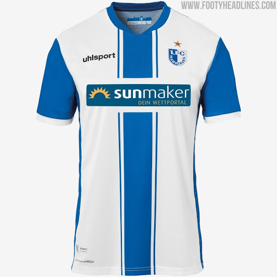 Uhlsport FCM Poloshirt blau 1 FC Magdeburg Polo Offense 23 Fan Jersey Gr.S-XXL 