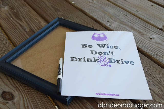 You ABSOLUTELY want your guests to be safe at your wedding. Don't allow drunk driving! Print this Be Wise, Don't Drink & Drive Owl free wedding printable from www.abrideonabudget.com. Write taxi numbers on it and hang it at your wedding.