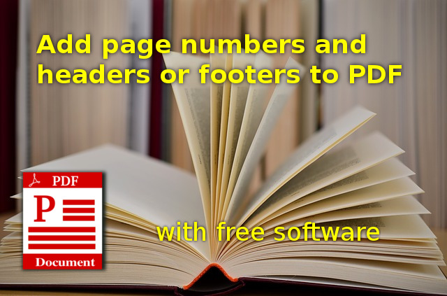 Add page numbers, headers and footers to PDF in Linux