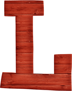 Abecedario Rojo de Madera. Red Wooden Alphabet.