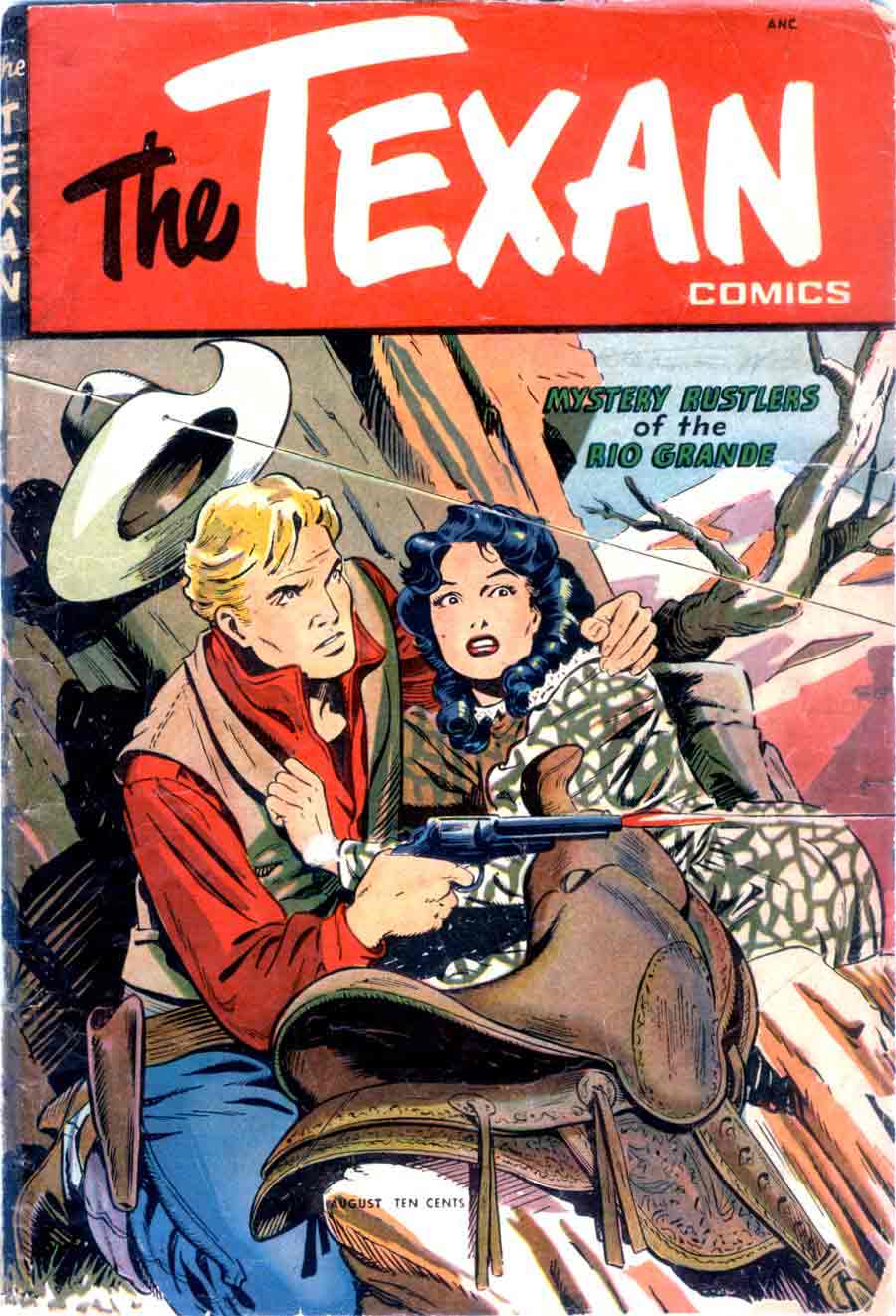 Matt Baker golden age 1950s st. john western comic book cover art - Texan #5