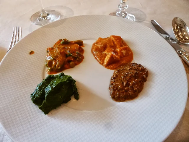 Lunch at Falaknuma Palace: vegetarian curries