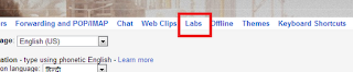 Gmail labs page