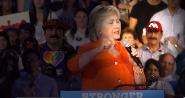 Mario at a Hillary Clinton rally Hillary Clinton rally Super Mario Mir Seddique Mateen Nintendo Orlando shooting father