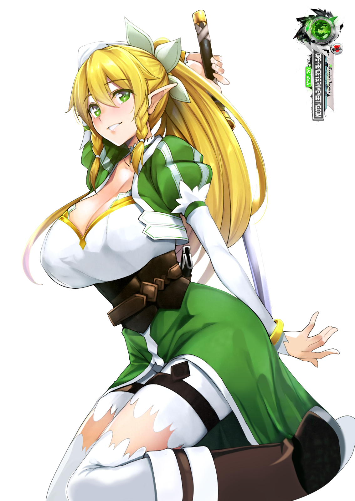 Sword Art Online:Leafa AW+Sexy Battle Pose HD Render.