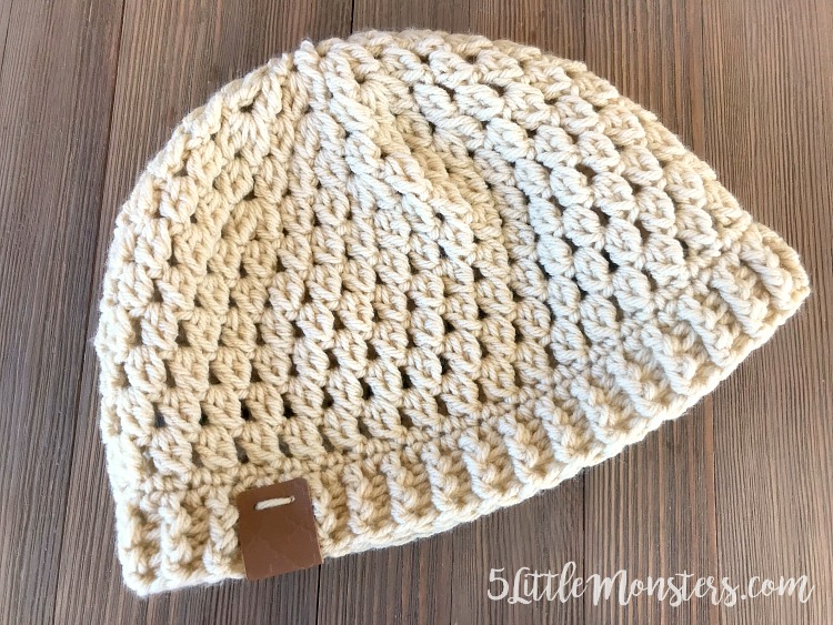 5 Little Monsters: Double Cluster Crocheted Hat