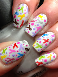 cancer nails ribbon nail blood multiple awareness colon canadian dots