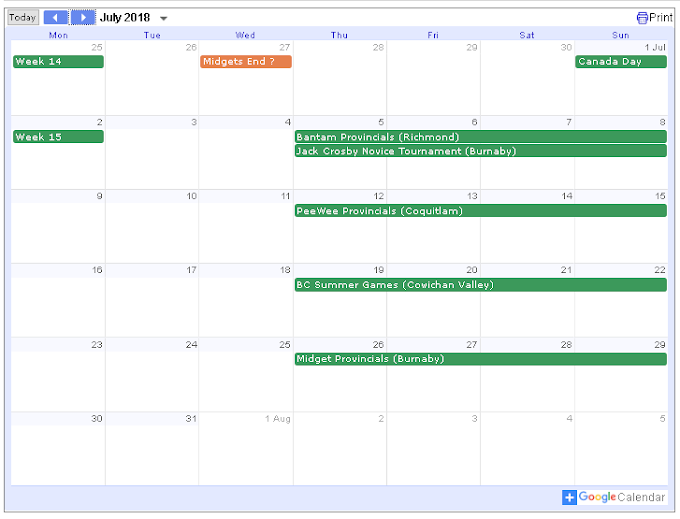 Lacrosse Calendar