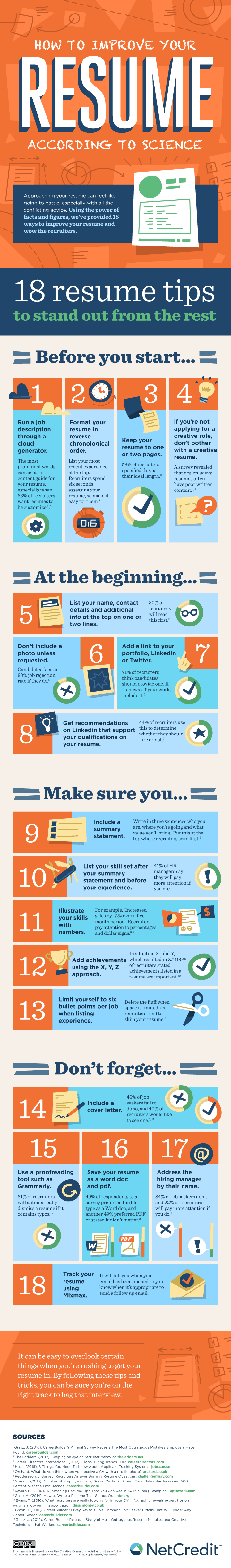 How To Improve Your Resume According To Science infographic