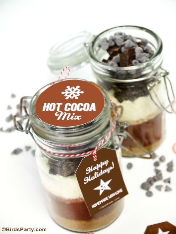 Hot Cocoa Mix Gift in a Jar with Free Printable Gift Tags - Party Ideas ...
