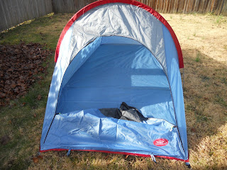 This is what the front arch of your tent should look like. It will not stand up by itself at this point
