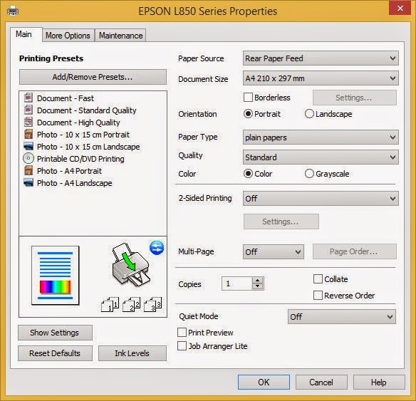 driver epson l850 windows 10