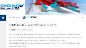 Kisi - Kisi USBN dan UN 2019 Telah Di Rilis BSNP, Download Disini!!