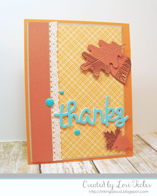 Dipped Leaf Thanks card-designed by Lori Tecler/Inking Aloud-dies from Lawn Fawn Dipped Leaf Thanks card-designed by Lori Tecler/Inking Aloud-dies from Lawn Fawn