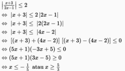 Contoh Soal-Pembahasan Pertaksamaan Mutlak