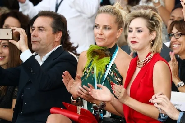 Jazmin Grace Grimaldi attended the Amber Lounge fashion and charity event  of the Formula 1 Monaco Grand Prix, Jazmin Garimaldi wore red dress