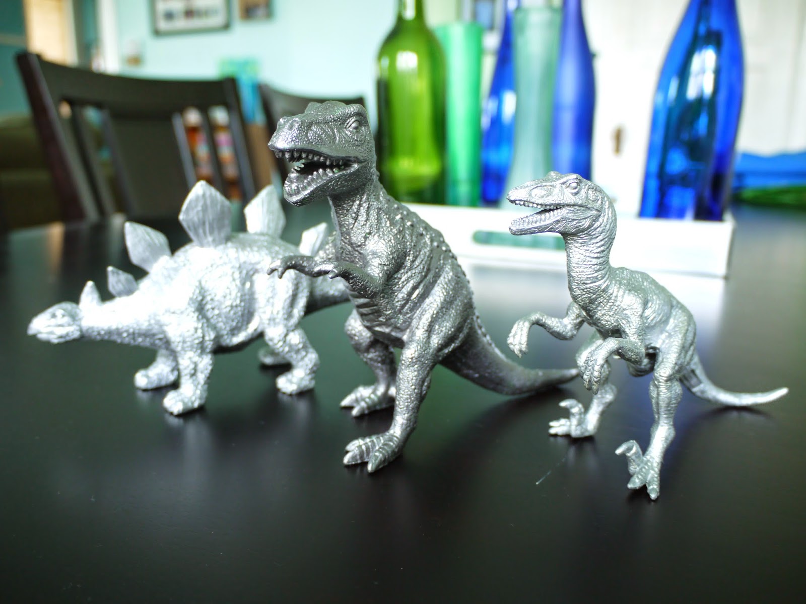 Bumps Along the Way Dollar Decorating turning toy dinosaurs into decor