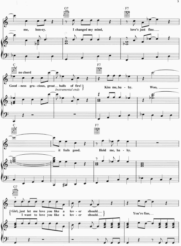 Jerry Lee Lewis Great Balls Of Fire Partituras para Piano