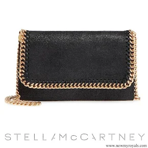 Meghan Markle carried Stella McCartney Black Shaggy Deer Faux Leather Crossbody Bag