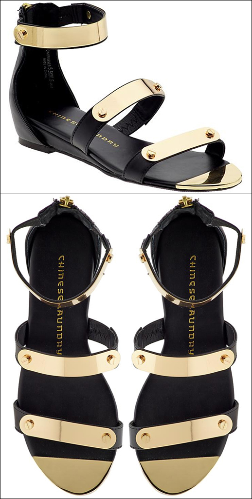 Black Sandals Black And Gold Sandals