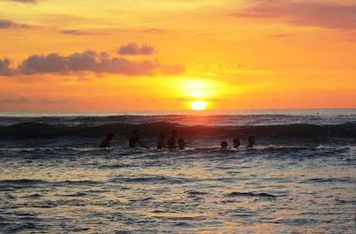 visit goal for travelers patch on opor-garai to  BaliTourismMap: Sunset inwards Kuta Beach, Bali