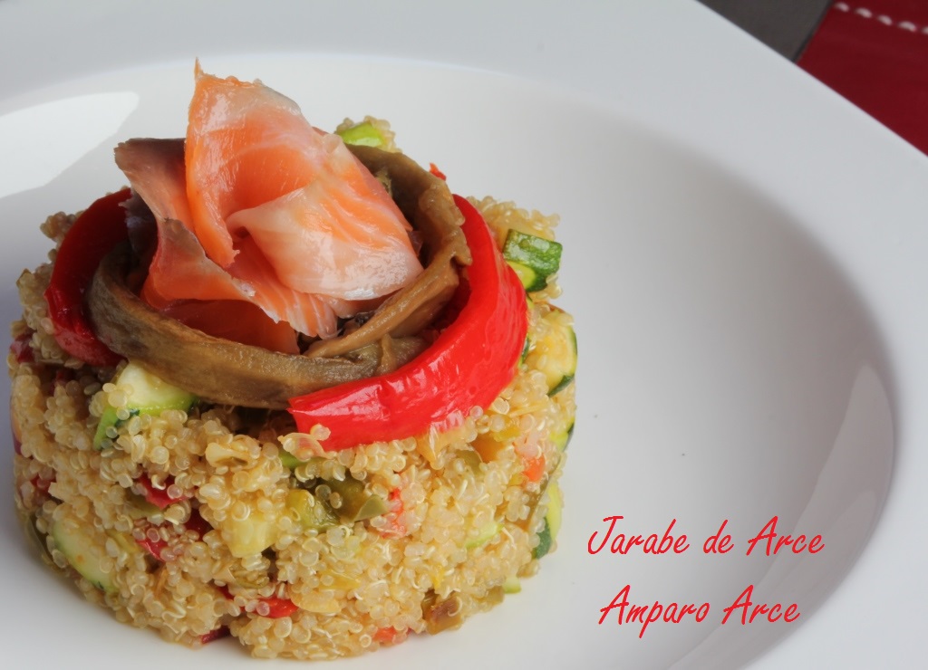 ¿Cocinamos o qué? Quinua (quinoa) con verduras y salmón ahumado.