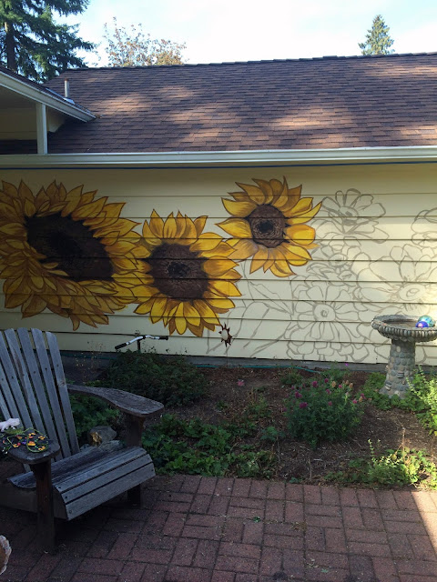garden mural, sunflower mural, portland mural, portland muralist, floral mural portland garden mural, sunflower mural, portland mural, portland muralist, floral mural portland