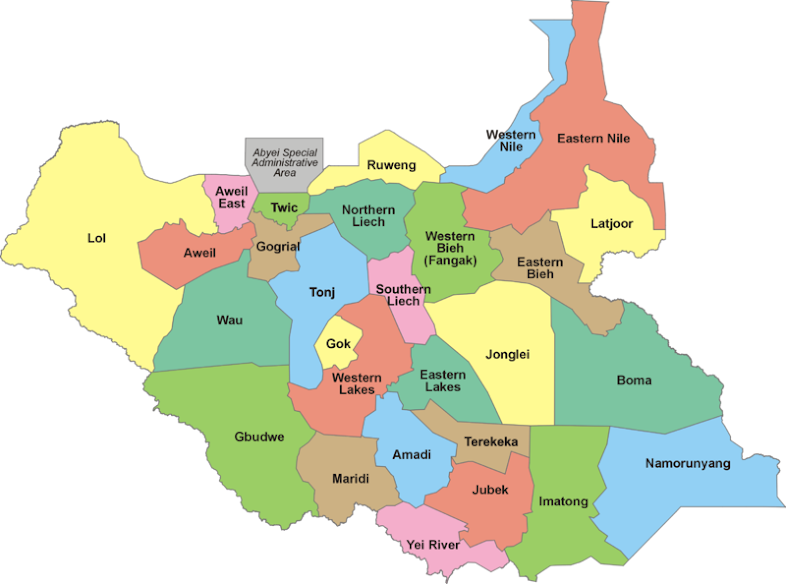 Pembagian wilayah administratif Sudan Selatan