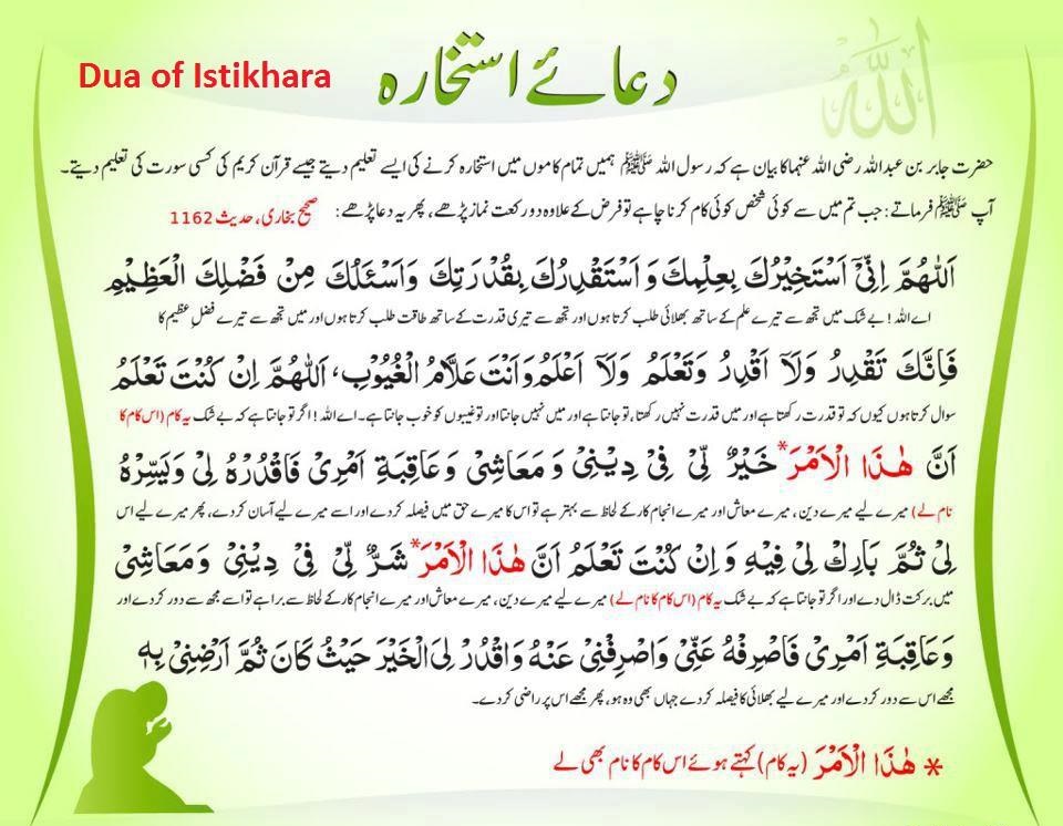 Sunnah Dua of Istikhara - Urdu Islamic Website - Urdu Islamic Speeches