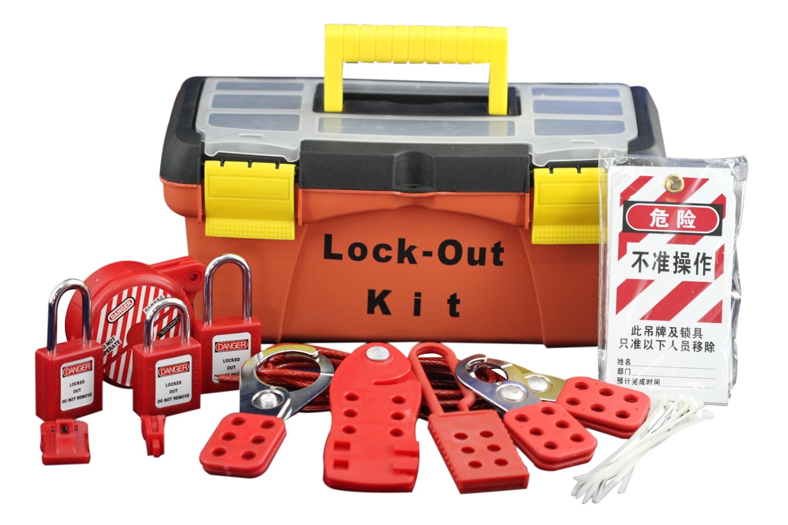 Safety Lockout Tagout Lockout Tagout kit on the rescue truck
