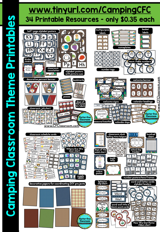 Camping Themed Classroom Ideas Printable Classroom Decorations