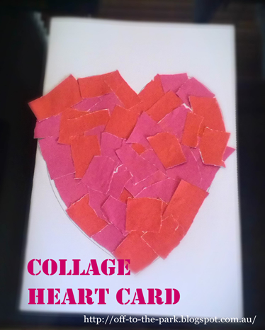 Off to the park: Craft: Collage heart card for Valentine's day