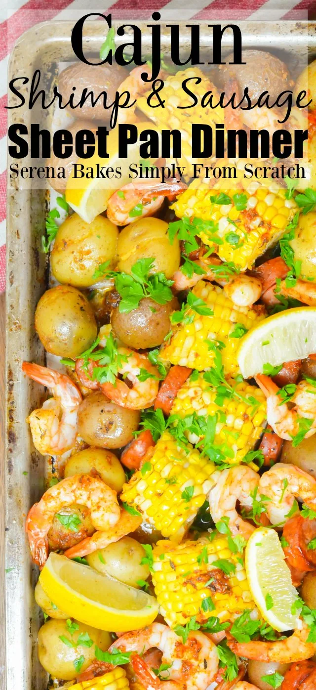 Cajun Shrimp and Sausage Sheet Pan Dinner from Serena Bakes Simply From Scratch.
