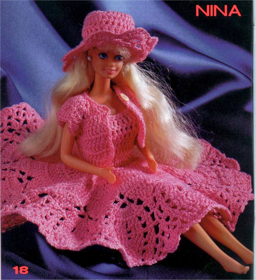 miniaturabarbieartesanatoemaispecuniamilliomcroche: Roupas de Crochê Para  Barbie Com Gráfico - Por Pecunia MillioM