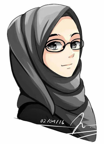 Gambar kartun muslimah berkacamata Gambar kartun muslimah