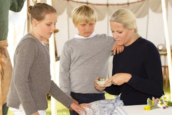 Crown Princess Mette-Marit of Norway, Crown Prince Haakon of Norway and Prince Sverre Magnus of Norway, Princess Ingrid Alexandra of Norway