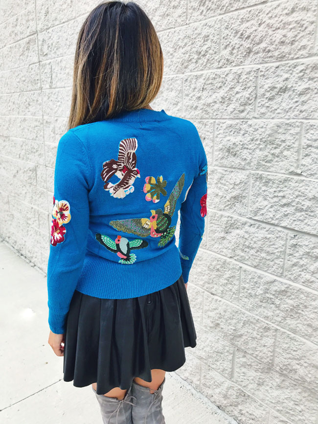 Embroidered Luxe Sweater How to Style Over the Knee Boots, Embroidered Sweater, Over the Knee Boots for Fall