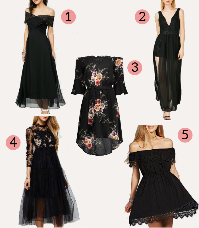 vestido preto com renda por cima