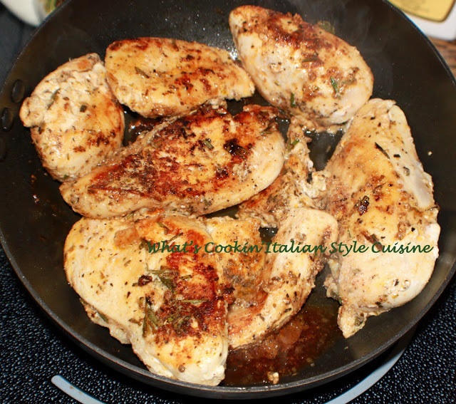 this is an herb infused sauteed chicken with rosemary, basil and has a  lemony Greek Style outside taste crusted chicken