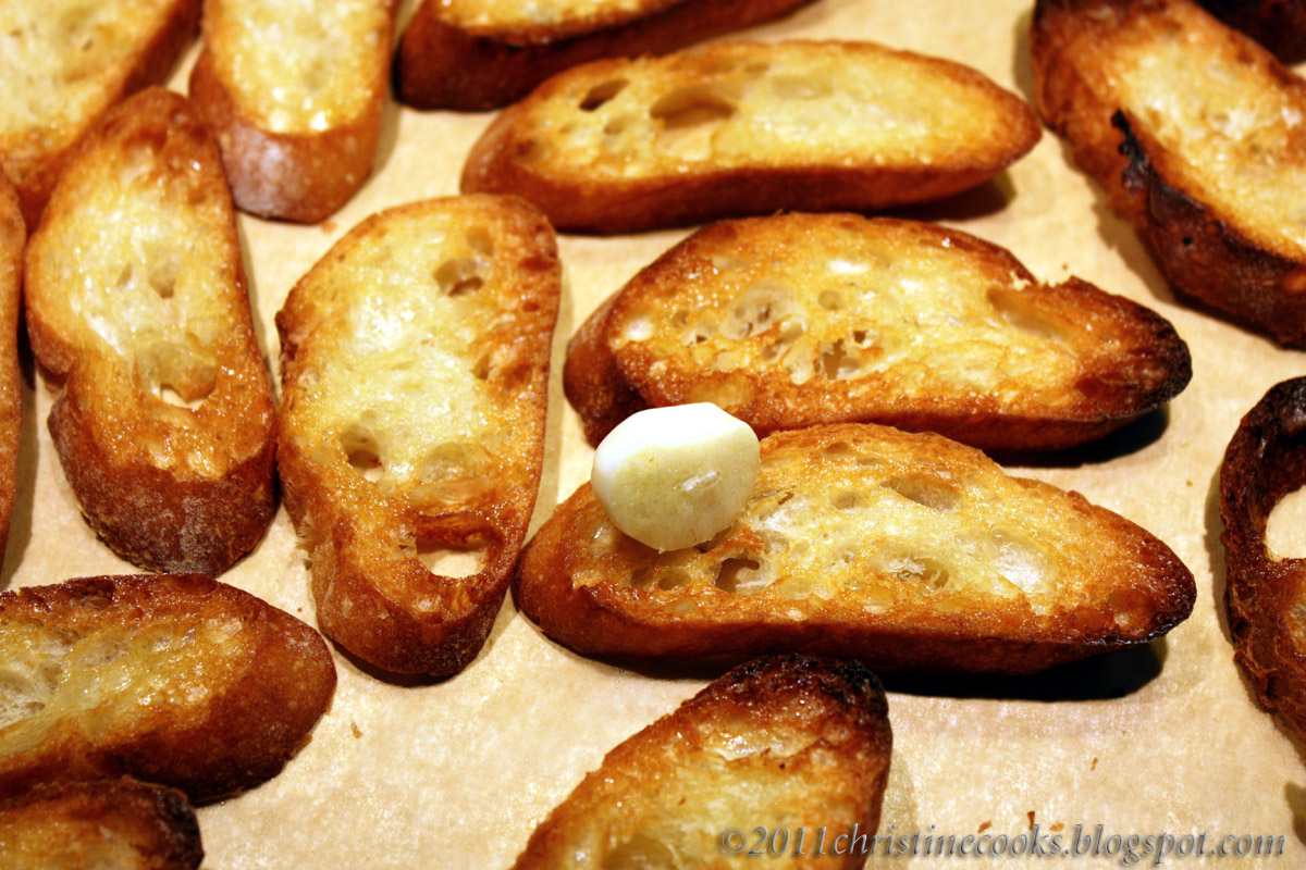Christine Cooks Basics Garlic Rubbed Crostini Recipe