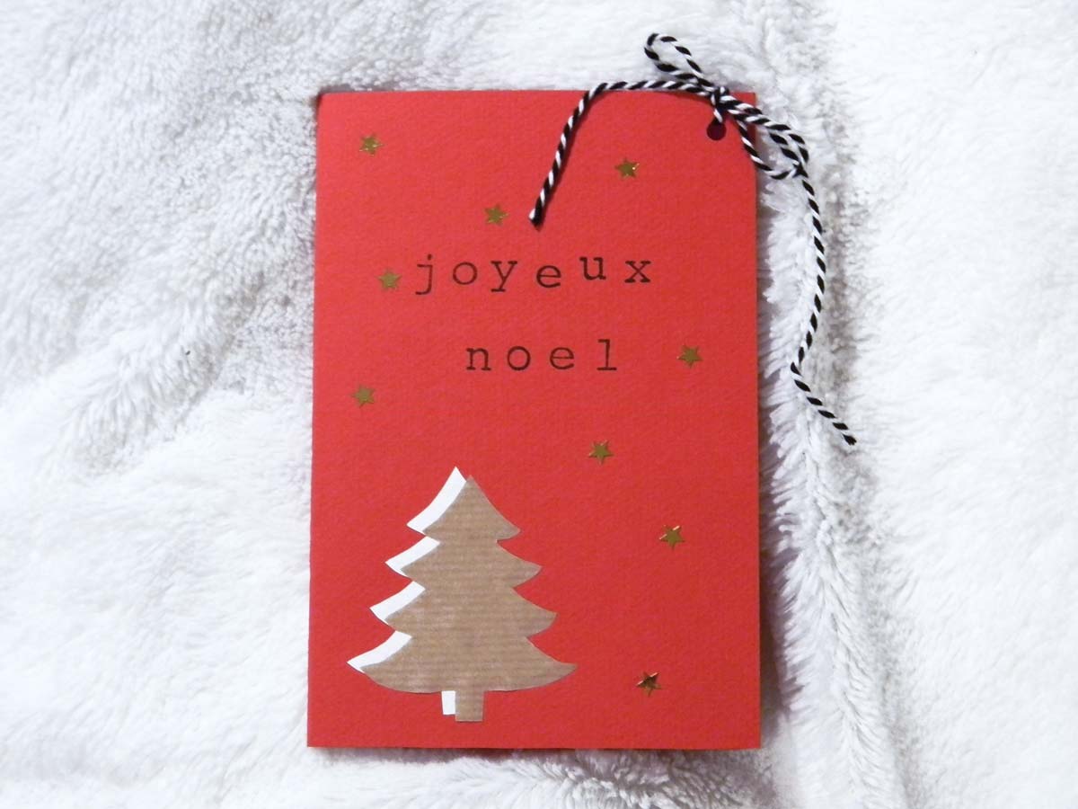 Carte de Noël carton rouge rouge DIY Carte de Noël carton rouge rouge DIY